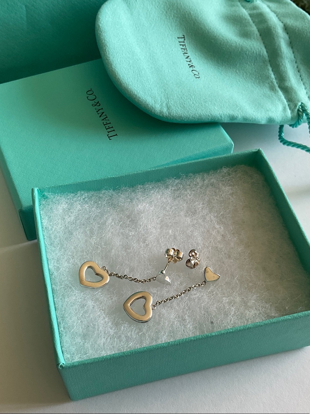 Tiffany & Co. Silver Heart Drop Earrings - Silver - Picture 12 of 12